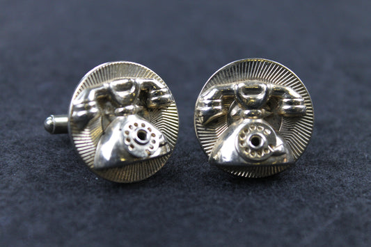 Vintage Old Fashioned Telephone Cufflinks