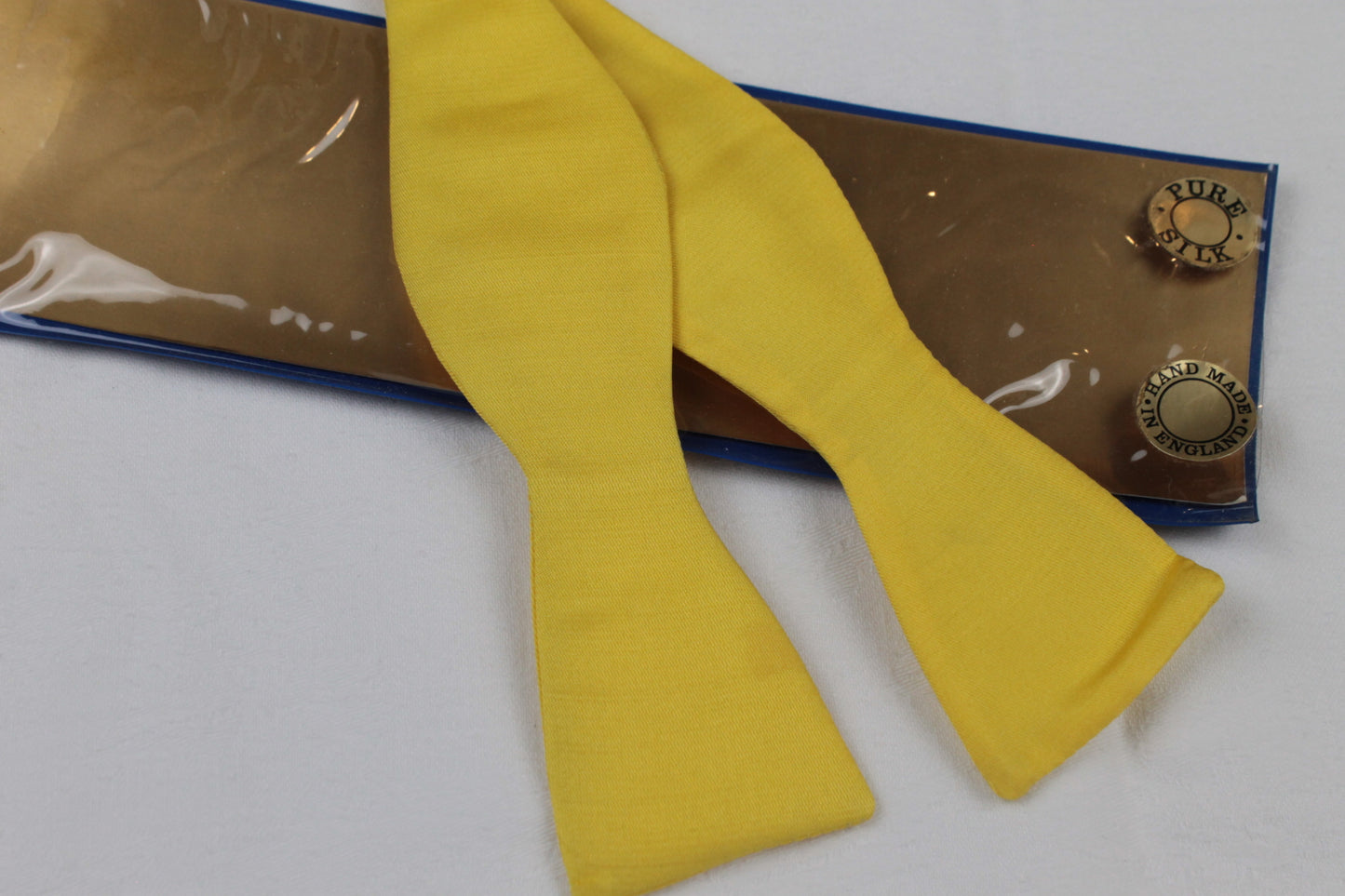 Yellow Pure Silk Self Tie Adjustable Thistle Bow Tie