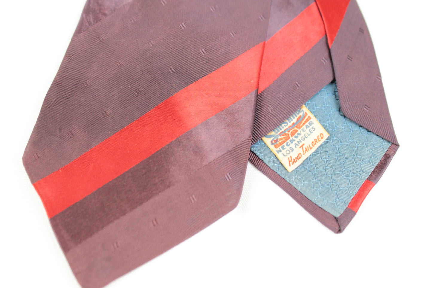 Vintage Sunshine Neckwear California Grey Purple Red Striped Tie 1930s