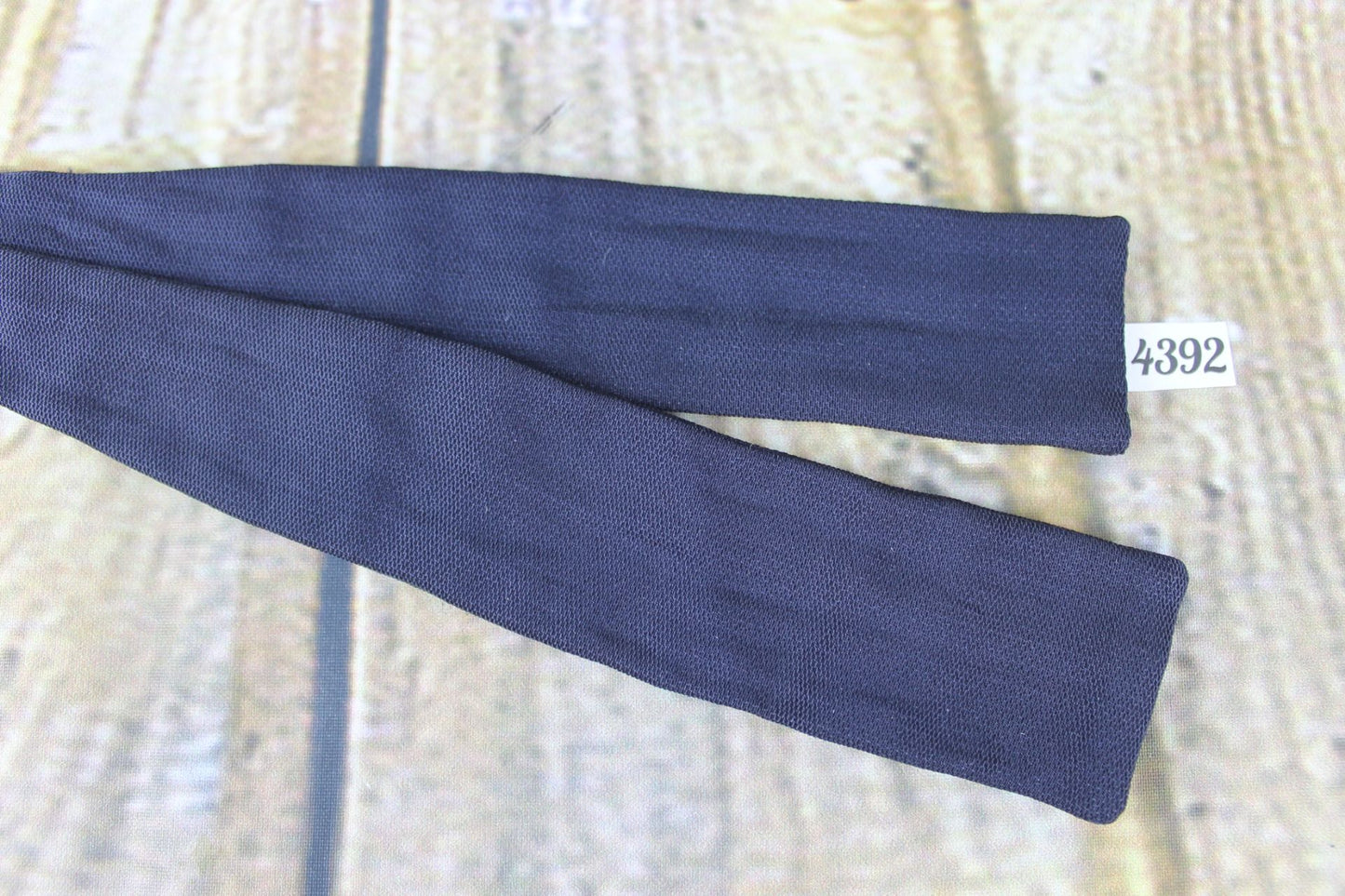 Vintage Classic Navy Self Tie Adjustable Straight End Skinny Bow Tie