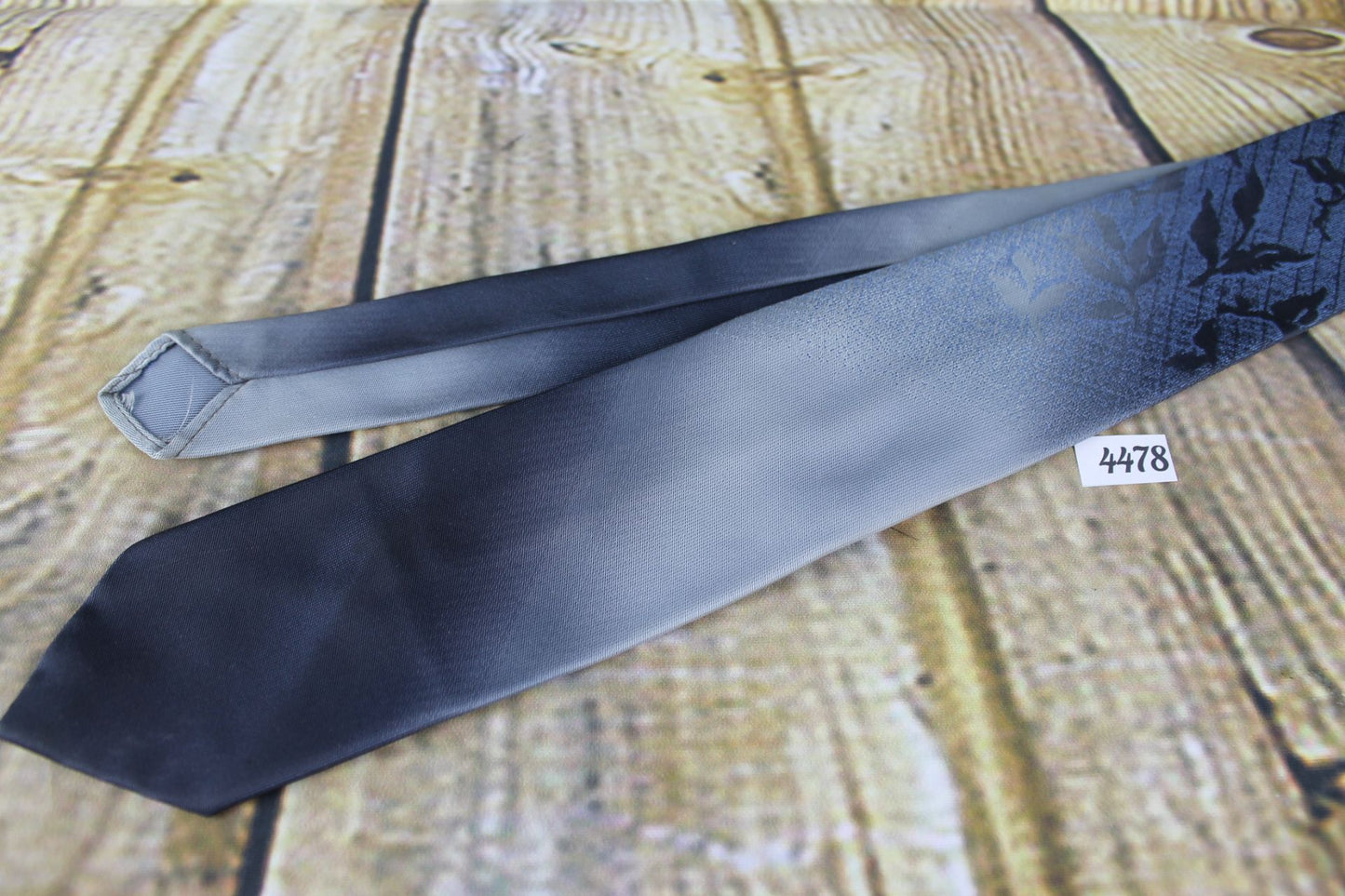 Vintage Cavendish Tootal Slim Jim Narrow Grey Silver Blue Tie