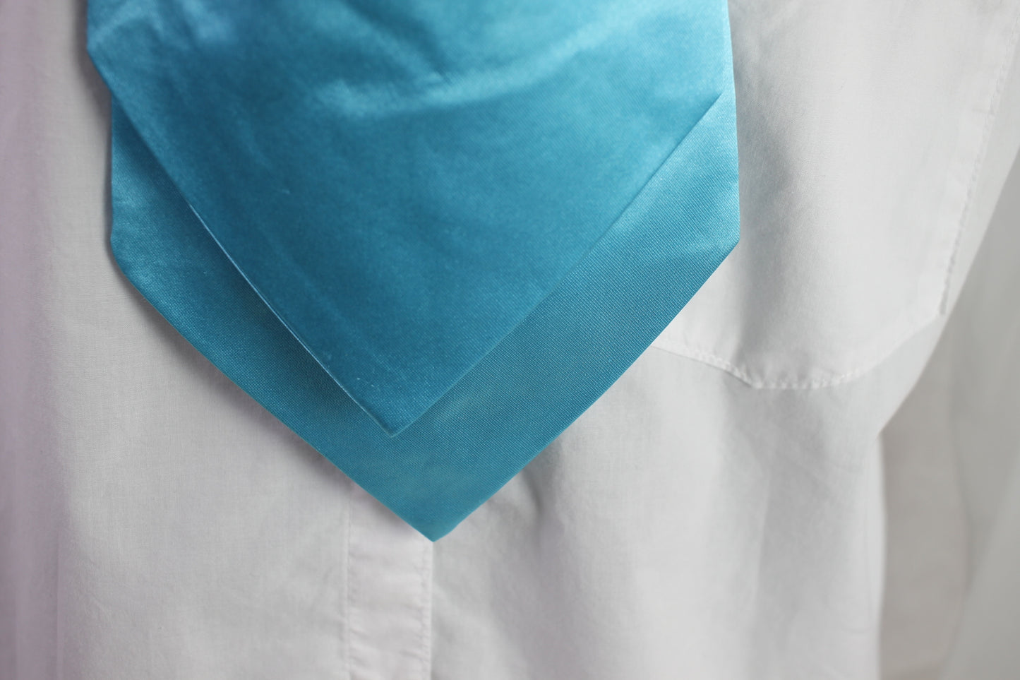Vintage pre-tied turquoise blue wedding cravat adjustable
