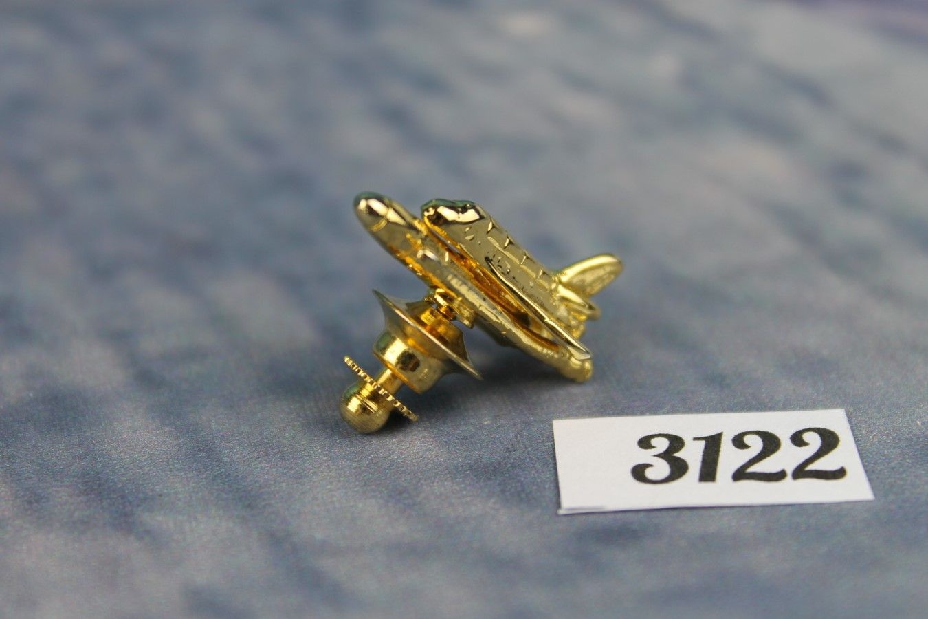 Vintage Unusual Gold Metal Space Shuttle Tie Pin