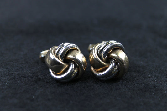 Vintage Two Tone Chunky Knot Cufflinks