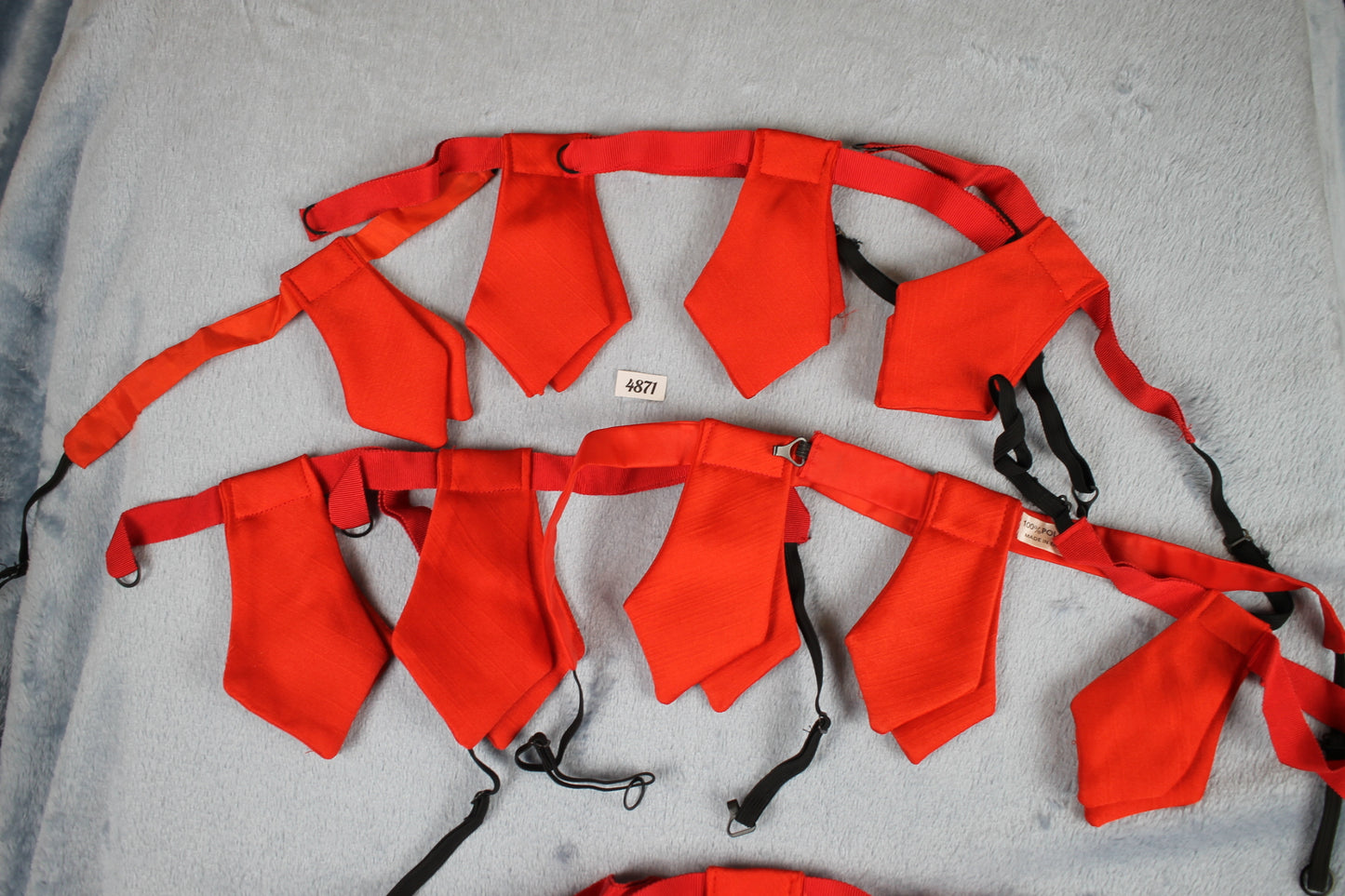 Vintage bulk buy red clip on neck ties dance troop theatre different sizes adjustable