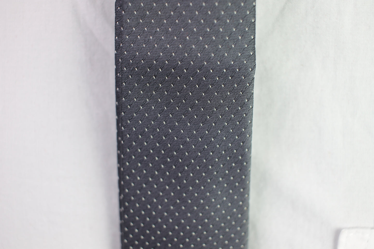 Vintage dark grey white flecked pattern skinny tie