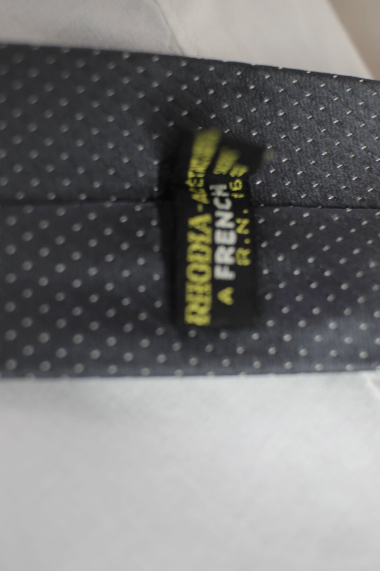 Vintage dark grey white flecked pattern skinny tie