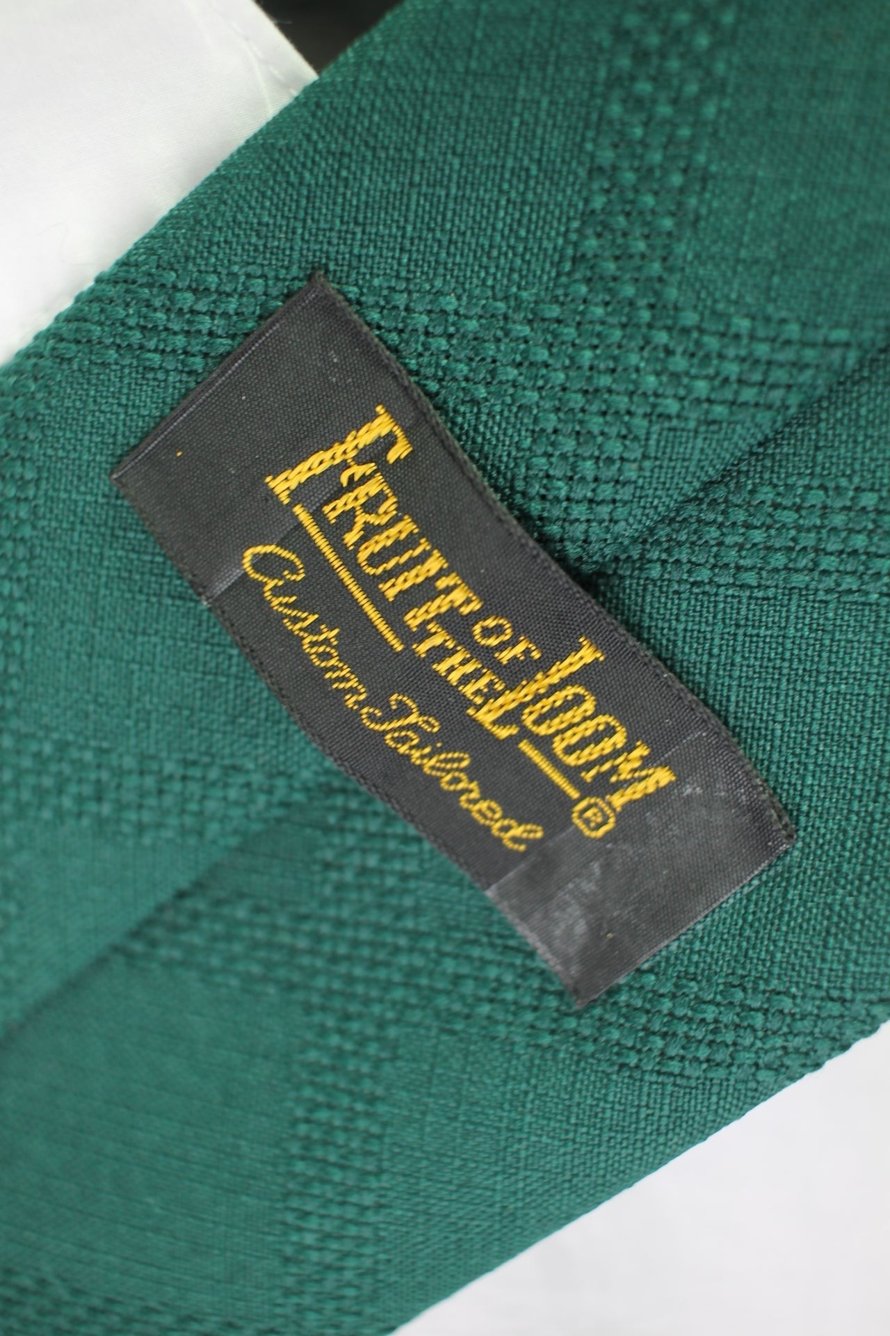 Vintage Fruit of the Loom dark green textured pattern tie