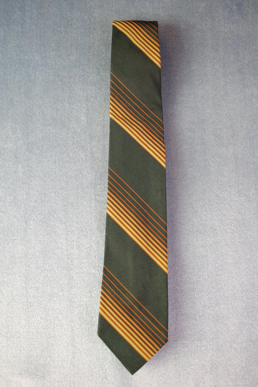 Vintage Schreter Prince Consort button down dark green striped skinny tie