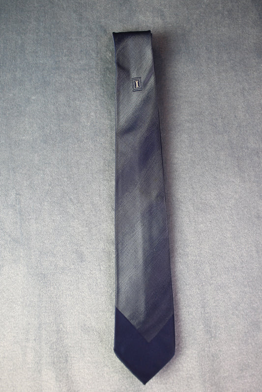 Vintage 2 tone blue flecked motif skinny tie