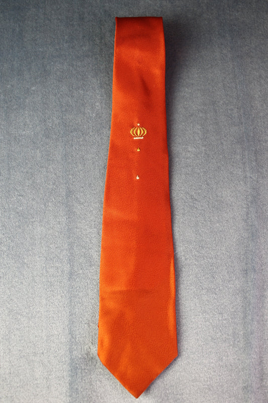 Vintage burnt orange crown motif tie