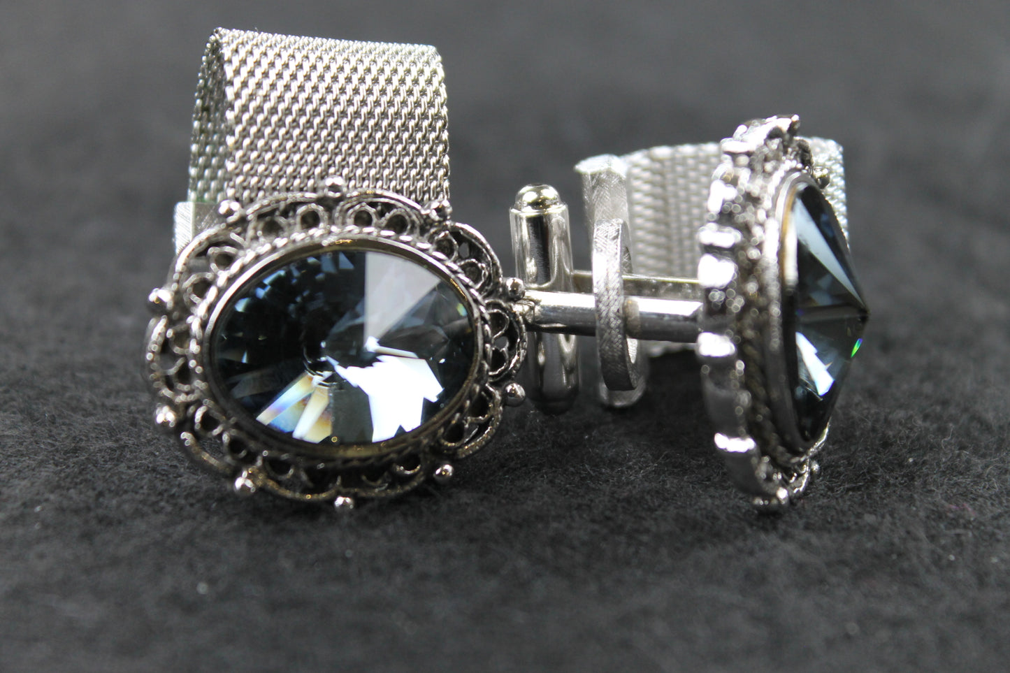 Vintage Large Diamante Triangle Wrap Around Cufflinks