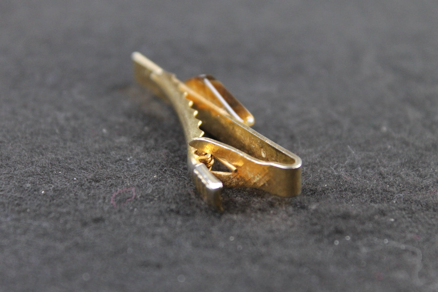 Vintage Diamond Tiger's Eye Stone Tie Clip