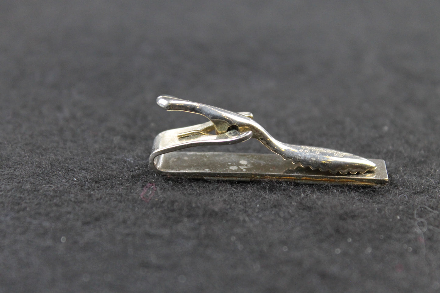Vintage Marhill Mother of Pearl Checkerboard Tie Clip