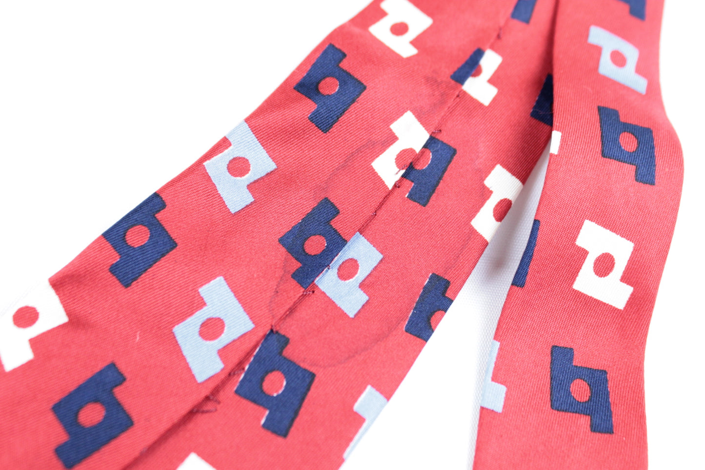 Vintage 1950s Bullock's Pasadena All Silk Candy Red Pattern Swing Tie
