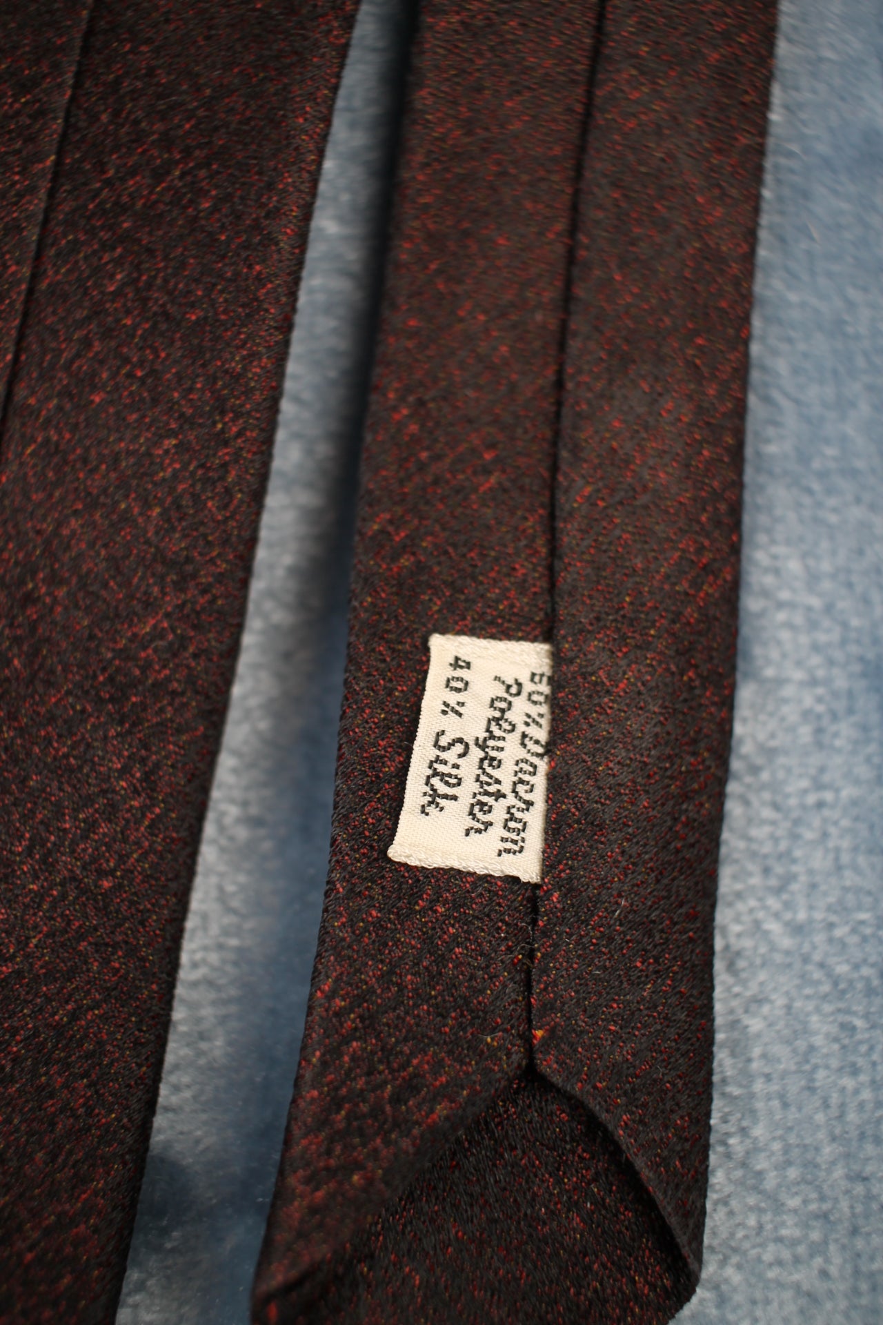 Vintage Carson Pirie Brown Red Skinny Tie 1940s/50s