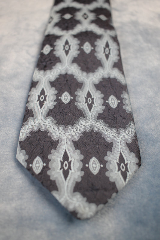 Vintage Tootal 1950s/60s 2 tone blue pattern kipper tie