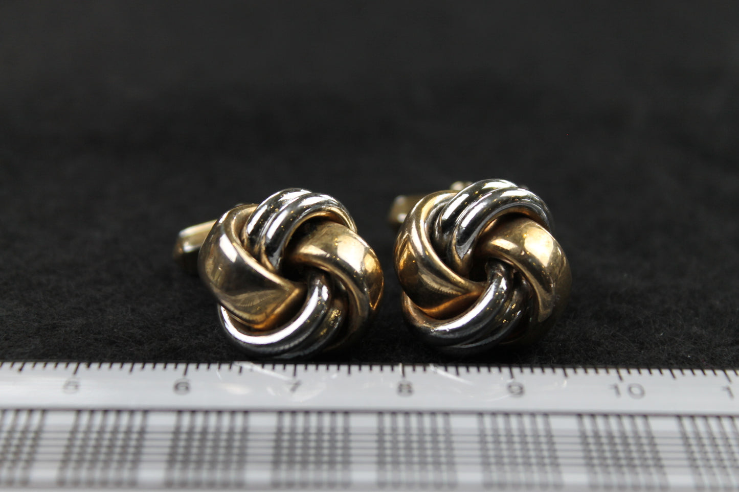 Vintage Two Tone Chunky Knot Cufflinks