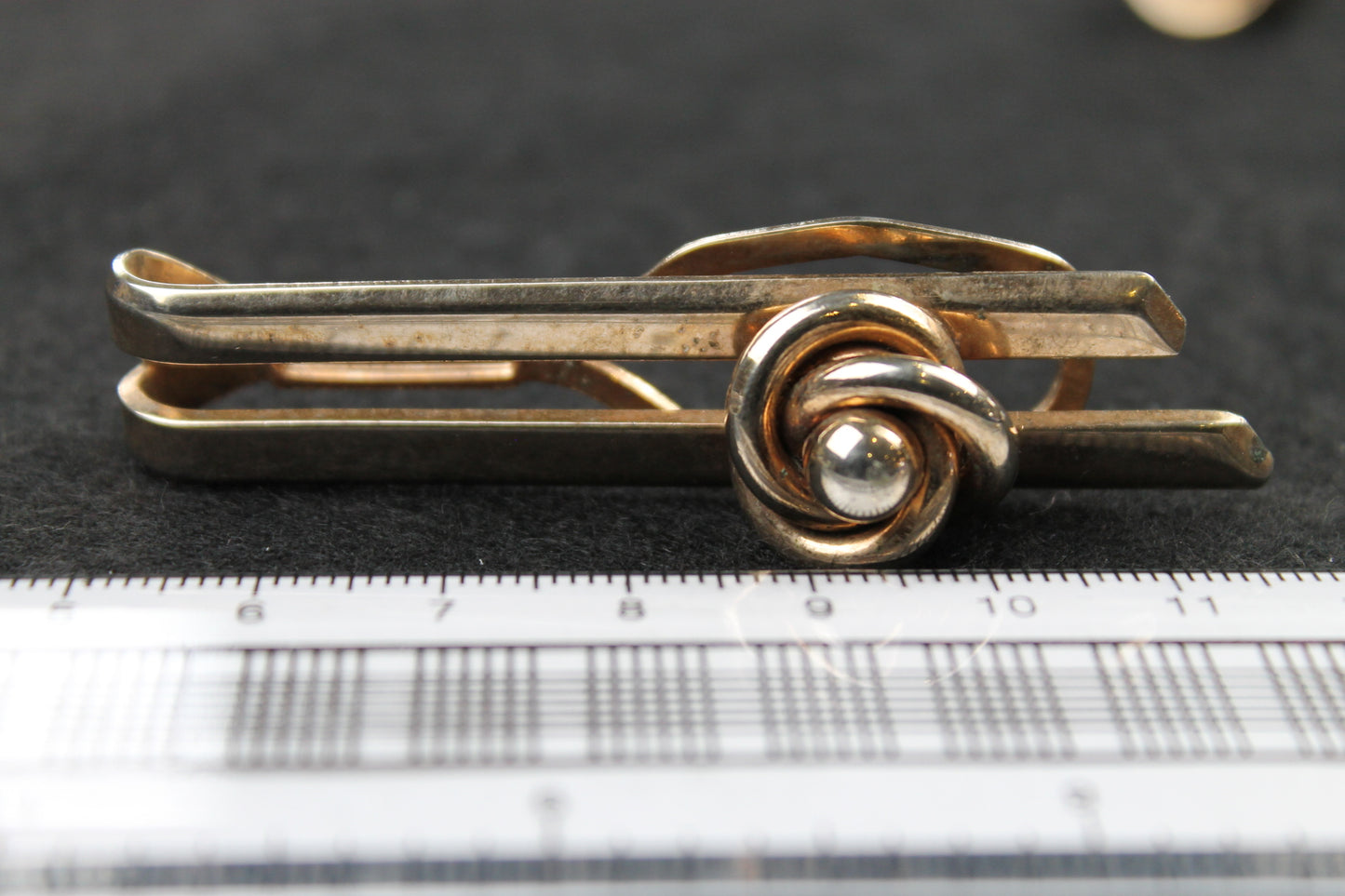 Vintage Knot and Ball Cufflinks and Tie Clip Set