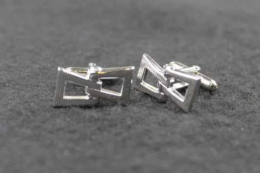 Vintage Silver Interlinked Rhombus Cufflinks