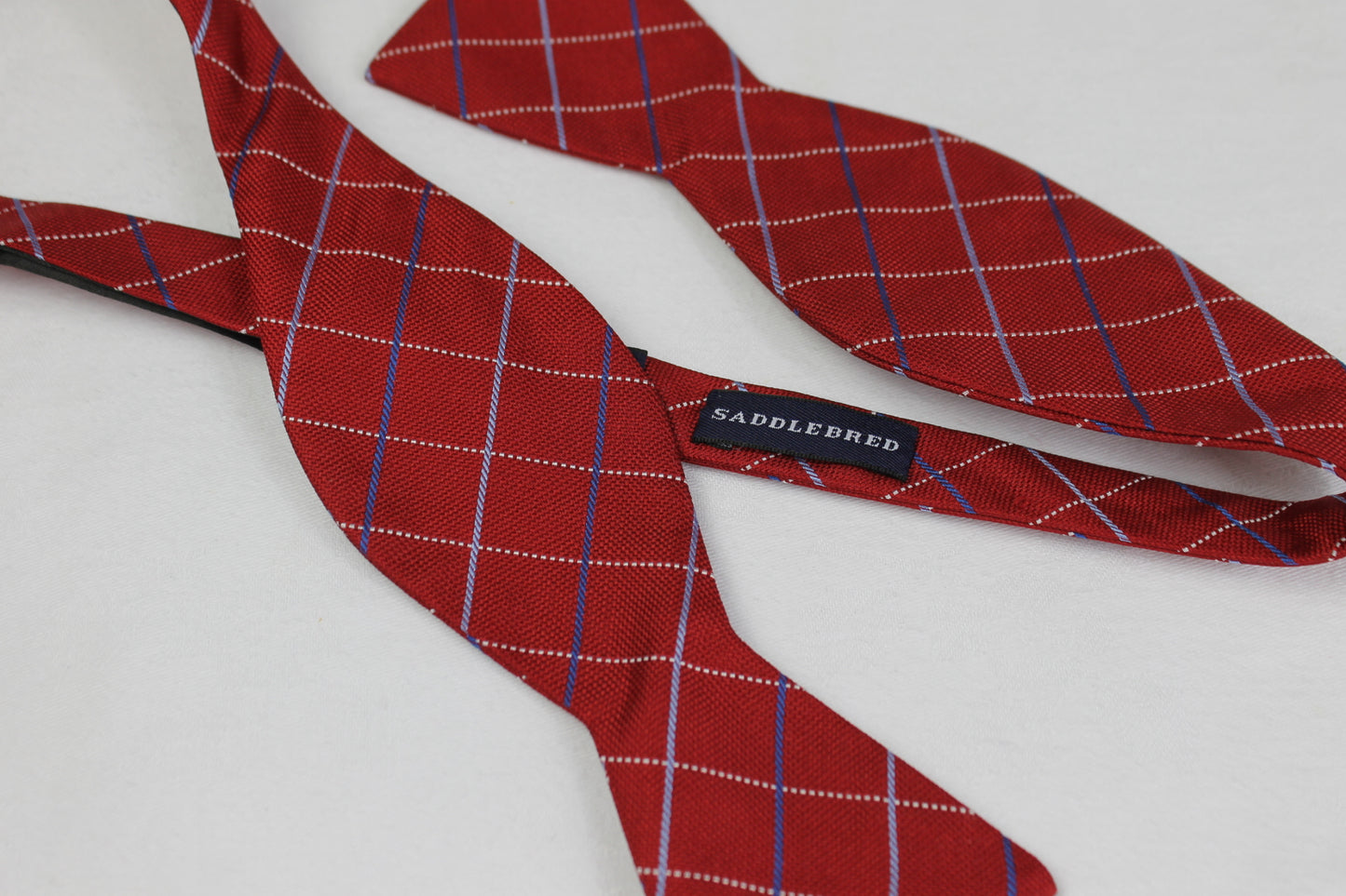 Saddlebred Red Silk Blend Self Tie Straight End Thistle Bow Tie