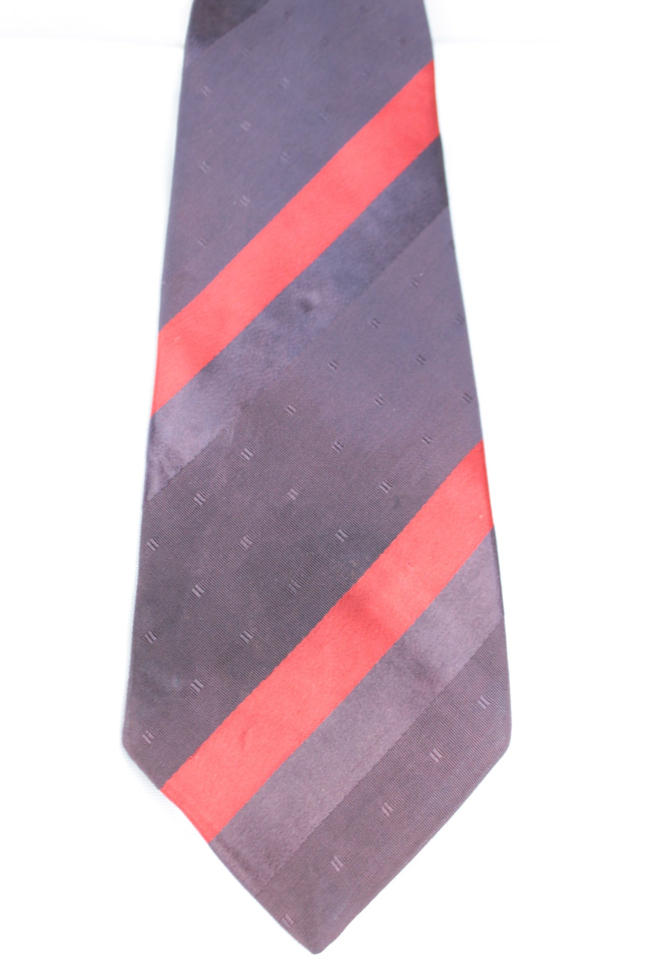 Vintage Sunshine Neckwear California Grey Purple Red Striped Tie 1930s