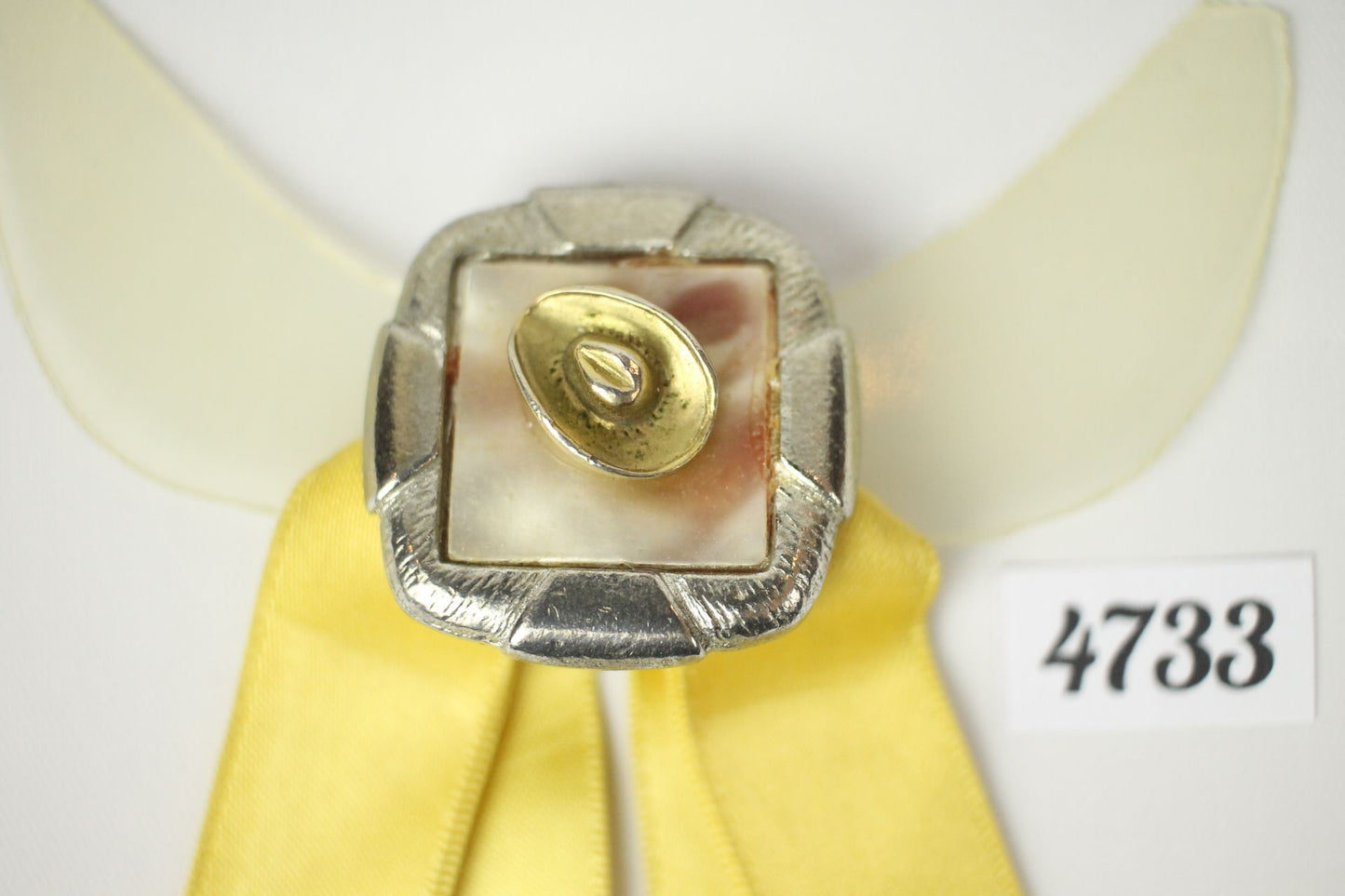 Vintage Lemon Ribbon Cowboy Hat Clip On Western Cowboy Kentucky Square Dance Bow Tie