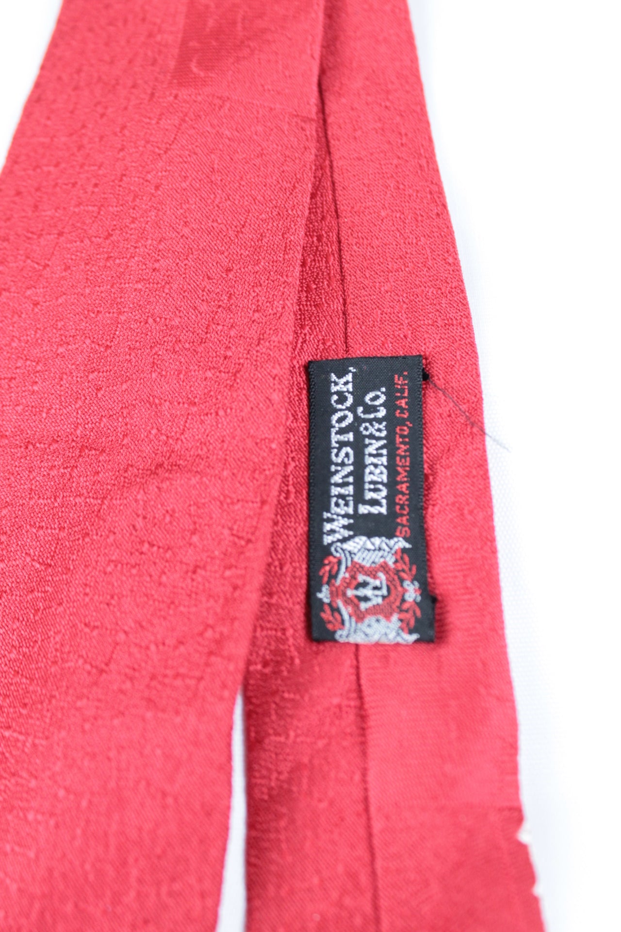 Vintage Weinstock Lubin & Co Jacquard Skinny Red Tie