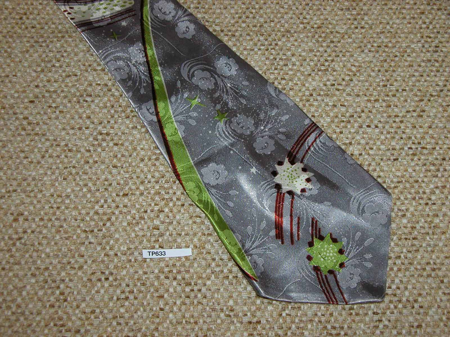 Vintage 1940s/50s chocolate silver mint star swing tie