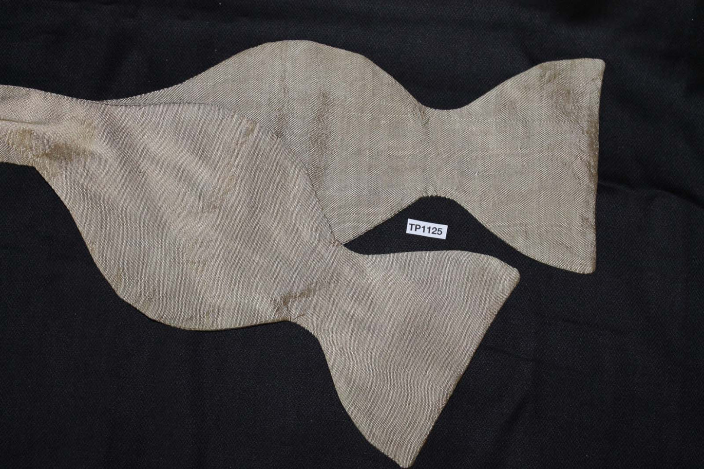 Vintage Thai Silk Self Tie Straight End Thistle Bow Tie Champagne Wedding Party Ball