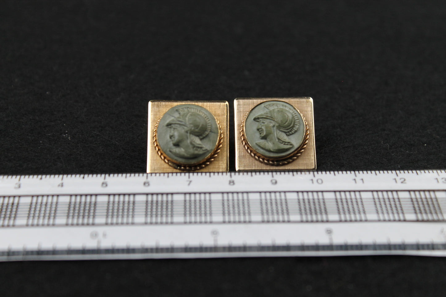 Vintage Square Spartan Head Cufflinks