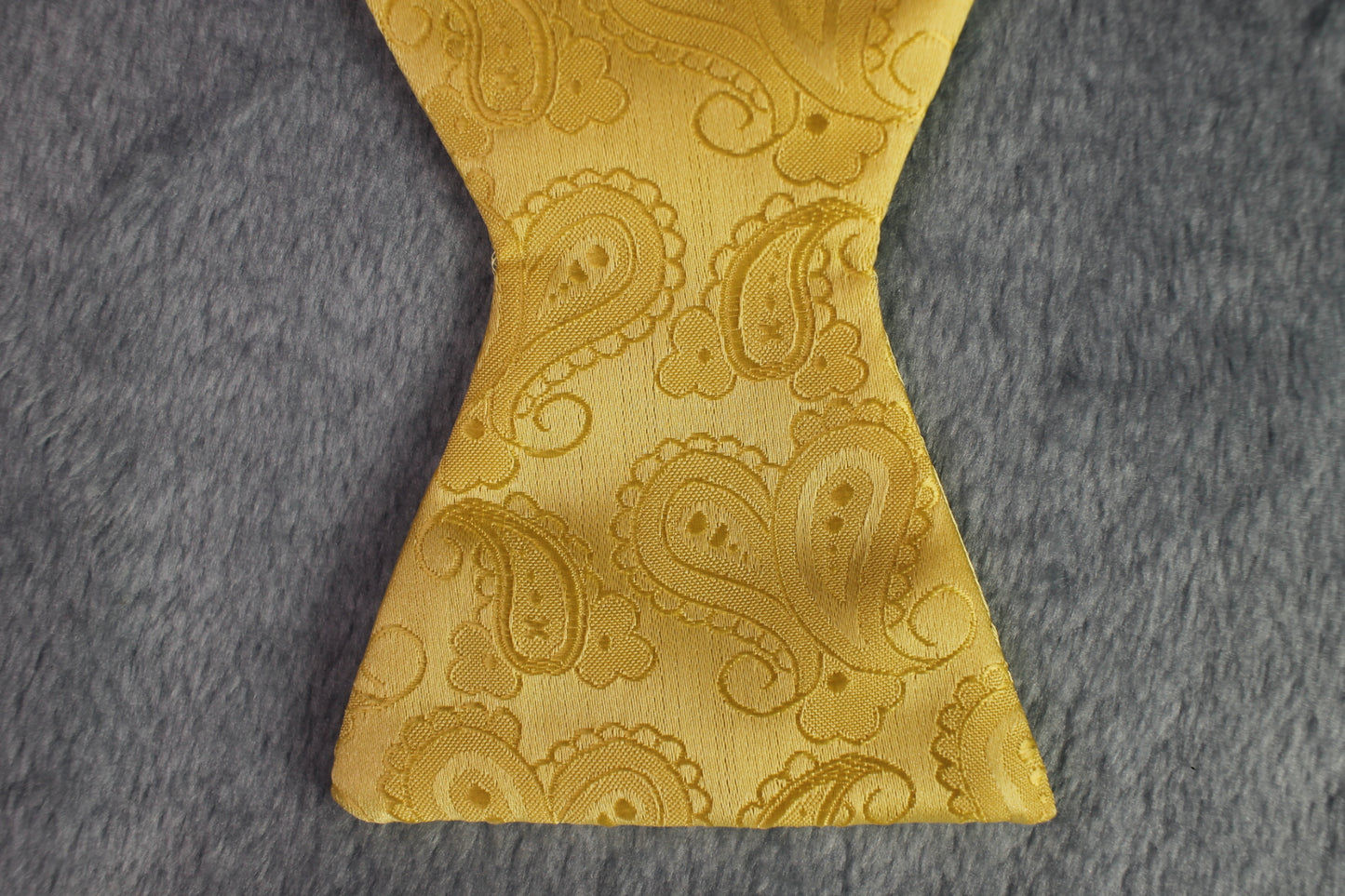Vintage self tie thistle end yellow jacquard bow tie adjustable