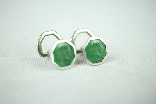 Vintage Hickok Silver Metal Centurion Cufflinks