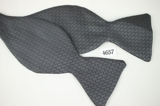 Vintage Grey Black Pattern Self Tie Thistle End Bow Tie