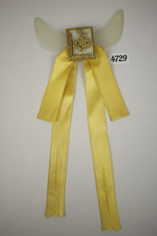 Vintage Lemon Ribbon Bucking Bronco Clip On Western Cowboy Kentucky Square Dance Bow Tie