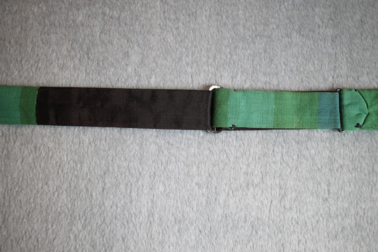 Vintage Rooster self tie paddle end green blue check bow tie adjustable