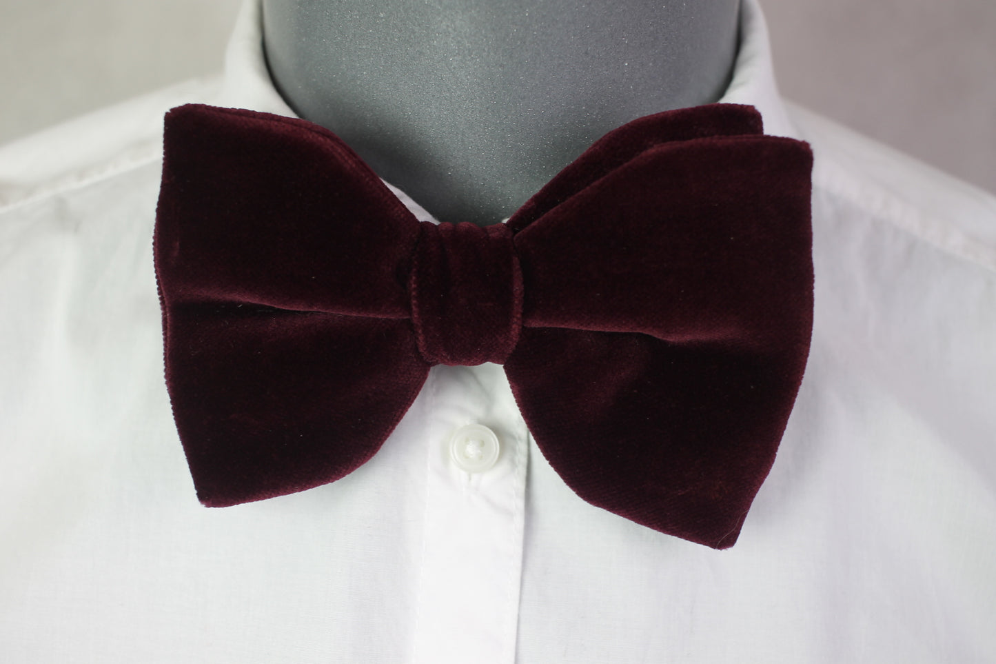 Vintage St Michael pre-tied deep red purple velvet bow tie adjustable