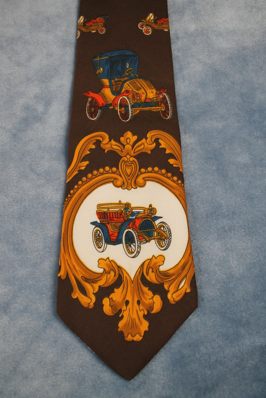 Vintage 1960s/70s vintage cars pattern tie