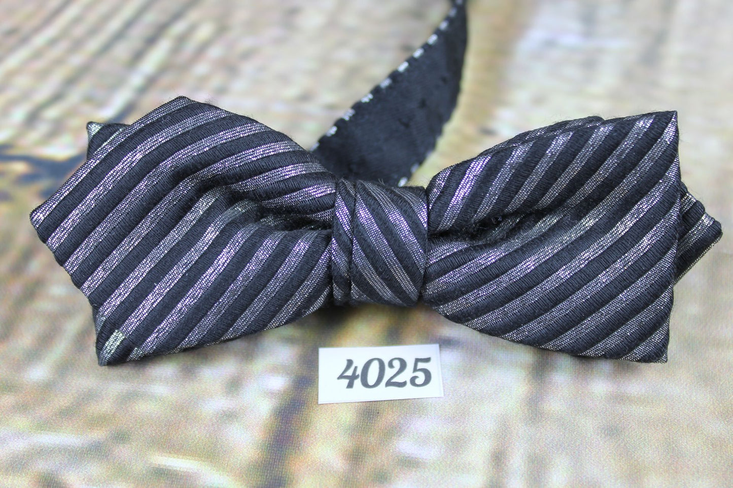 Party bling Black Silver Sparkly Pre-Tied Bow Tie Adjustable