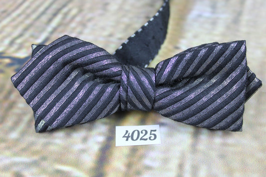 Party bling Black Silver Sparkly Pre-Tied Bow Tie Adjustable