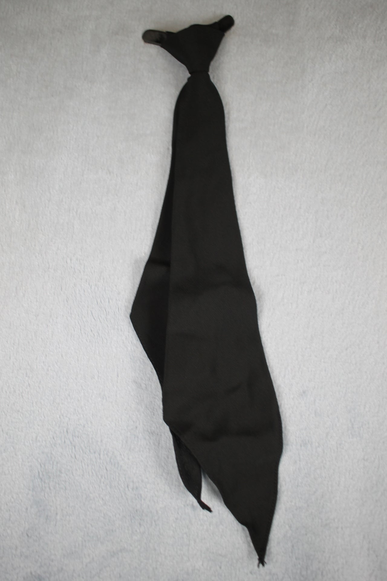 Vintage Western Square Dance Rockabilly Black Crepe Clip On Neck Tie