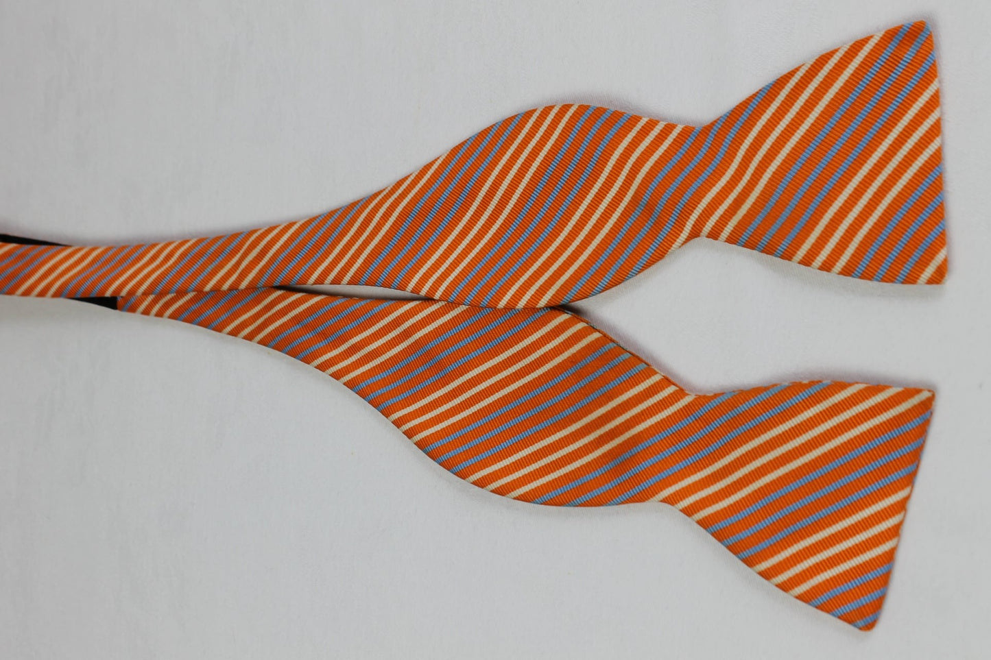 Orange Stripe Silk Self Tie Straight End Thistle Bow Tie