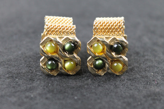 Vintage Coloured Faux Pearl Wrap Around Cufflinks