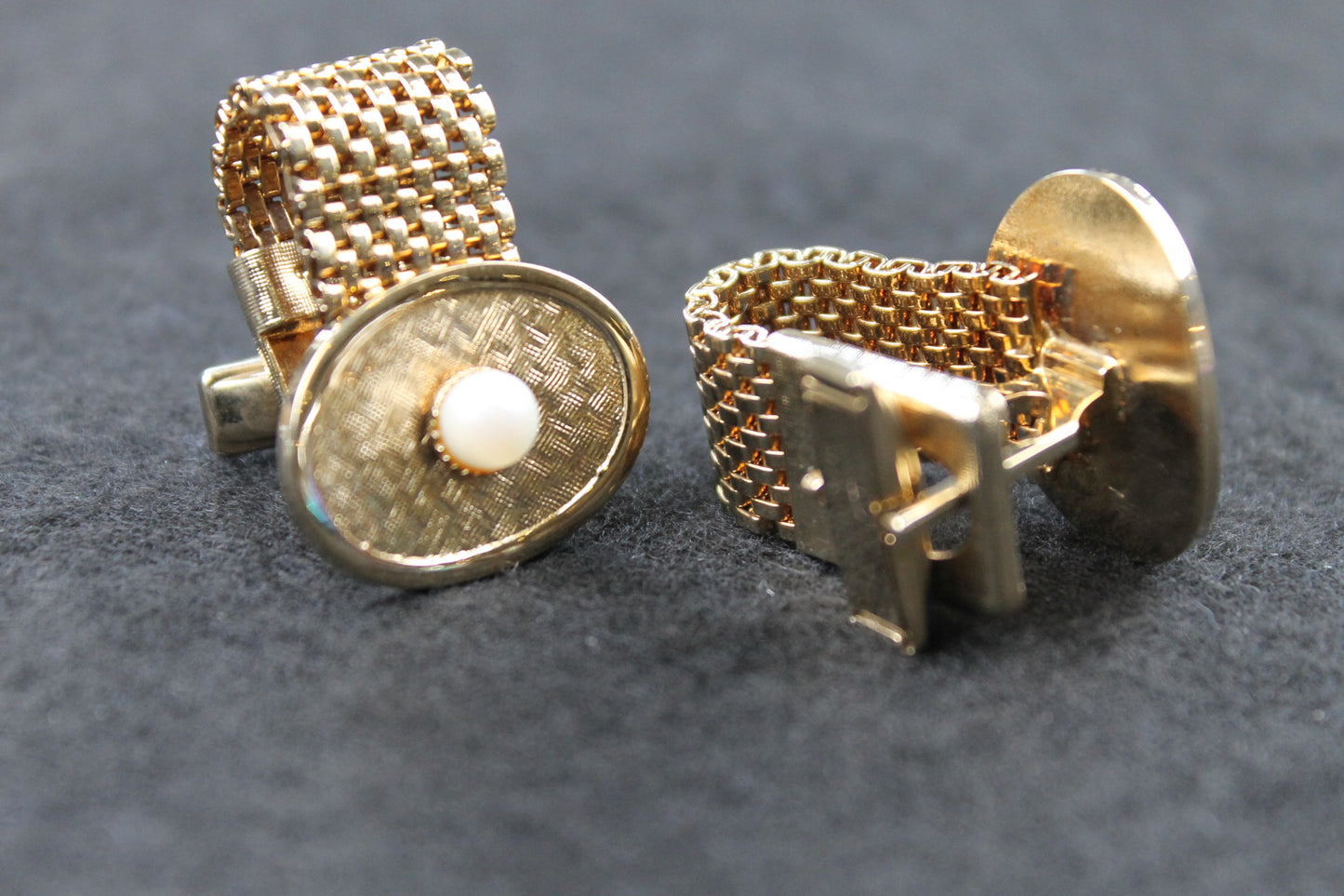 Vintage Oval Pearl Centred Wrap Around Cufflinks