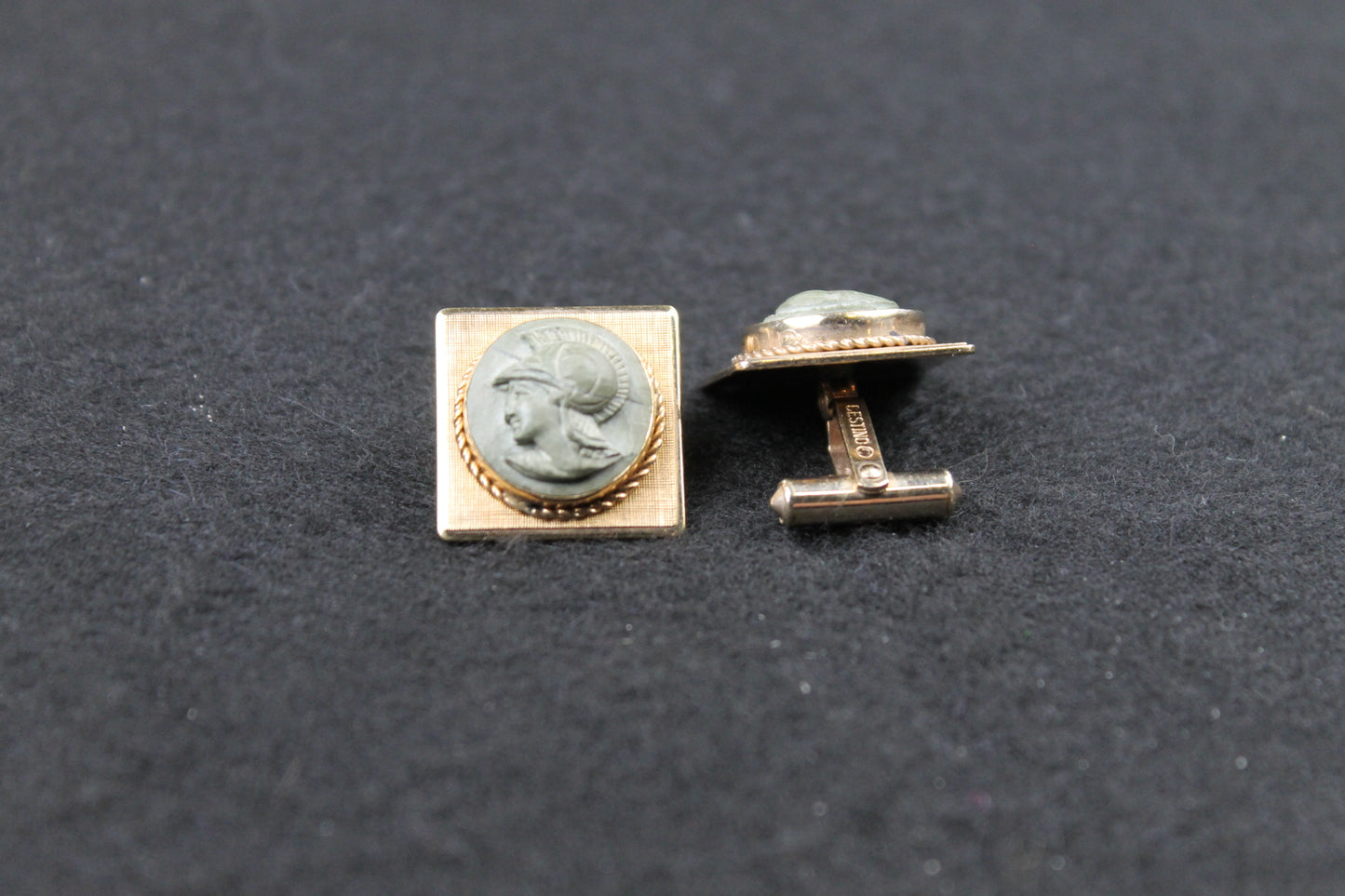 Vintage Square Spartan Head Cufflinks