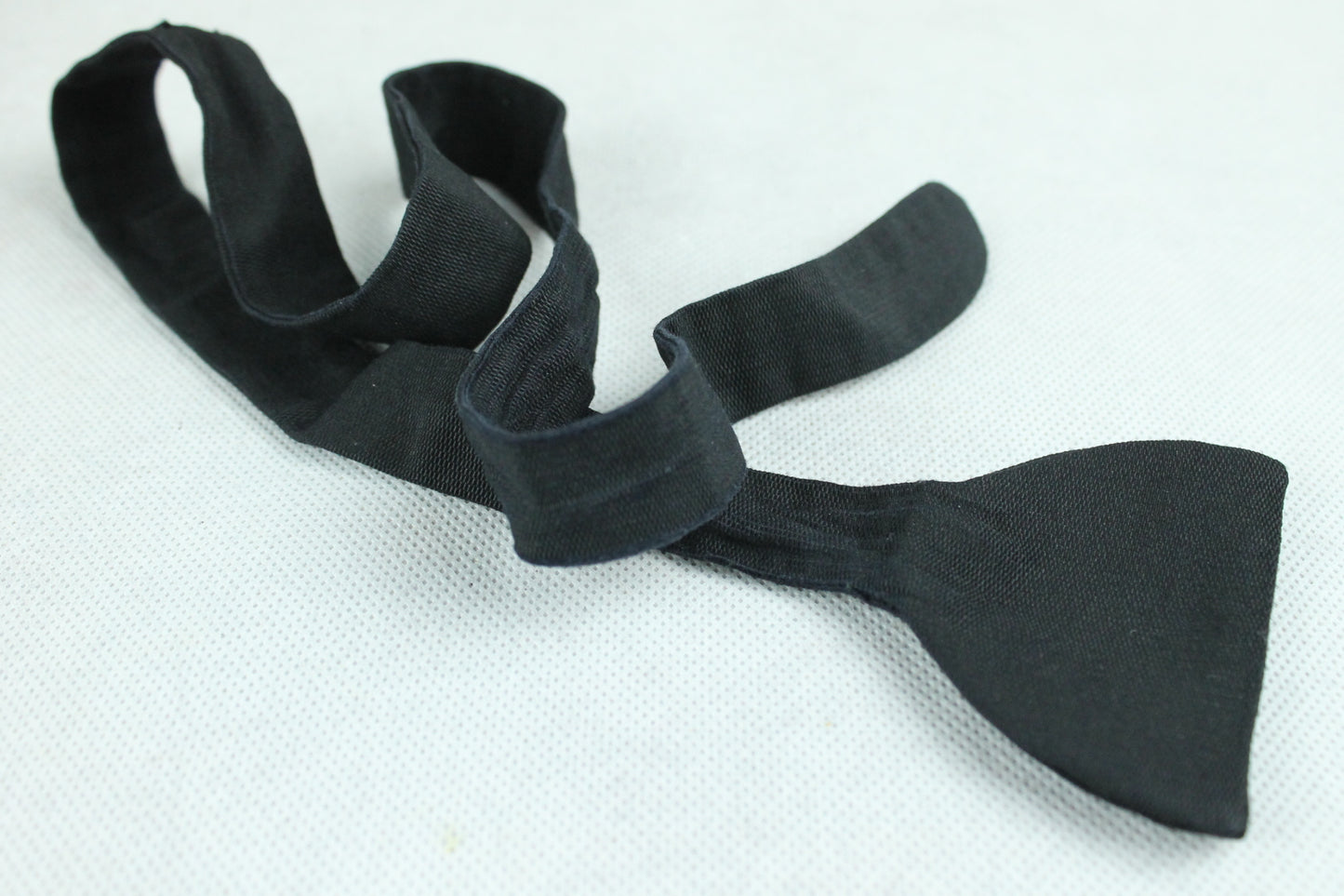 Vintage Rico Black Single Butterfly End Self Tie Bow Tie