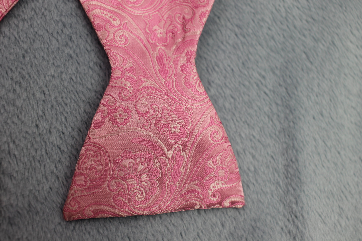 Vintage self tie thistle end pink jacquard pattern bow tie adjustable