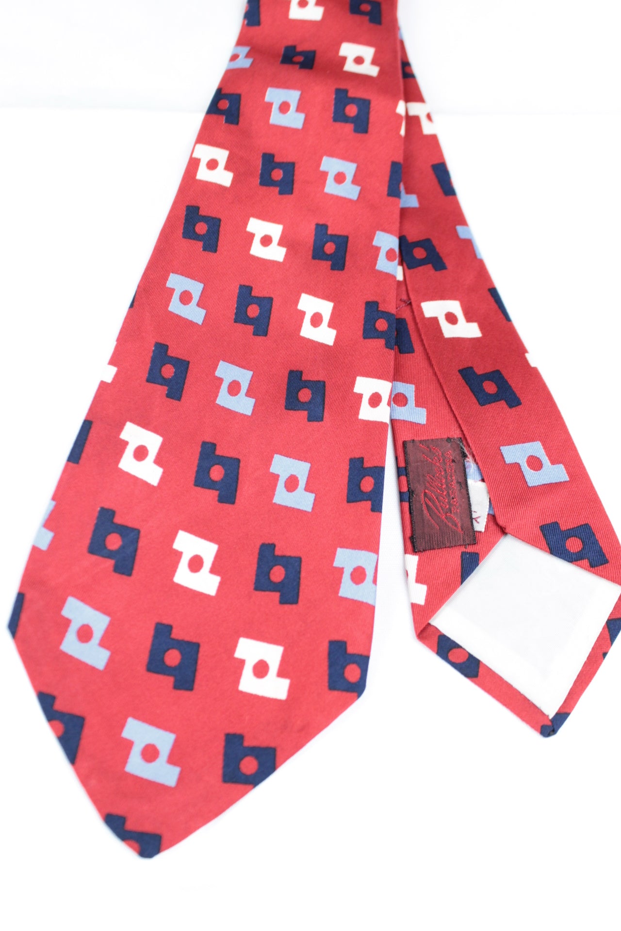 Vintage 1950s Bullock's Pasadena All Silk Candy Red Pattern Swing Tie