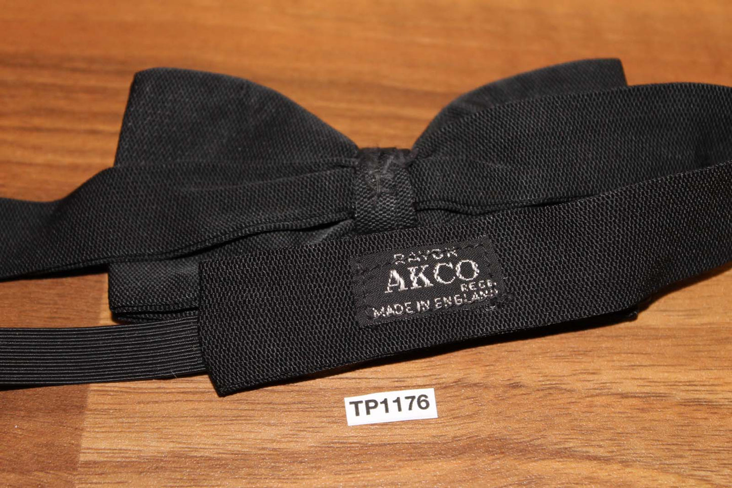 Vintage Akco Classic Black Pre-Tied Bow Tie One Size Fits All