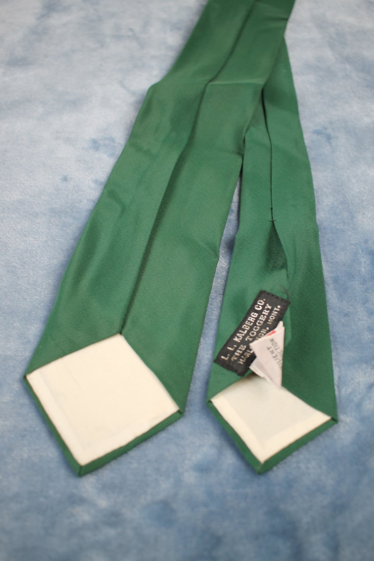 Vintage L L Kalberg 1940s/50s dark green orange pink floral tie